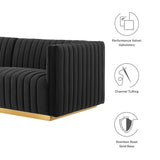 Conjure Channel Tufted Performance Velvet Loveseat by Lefancy