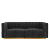 Conjure Channel Tufted Performance Velvet Loveseat by Lefancy