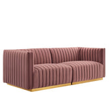 Conjure Channel Tufted Performance Velvet Loveseat by Lefancy