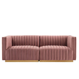 Conjure Channel Tufted Performance Velvet Loveseat by Lefancy
