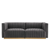 Conjure Channel Tufted Performance Velvet Loveseat by Lefancy