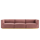 Conjure Channel Tufted Performance Velvet Sofa by Lefancy
