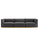 Conjure Channel Tufted Performance Velvet Sofa by Lefancy
