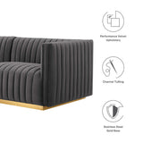 Conjure 4-Piece Channel Tufted Performance Velvet Sectional by Lefancy