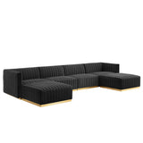 Conjure 6-Piece Channel Tufted Performance Velvet Sectional by Lefancy