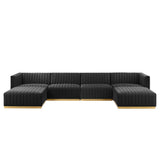 Conjure 6-Piece Channel Tufted Performance Velvet Sectional by Lefancy