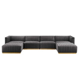 Conjure 6-Piece Channel Tufted Performance Velvet Sectional by Lefancy