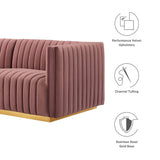 Conjure 4-Piece Channel Tufted Performance Velvet Sectional by Lefancy