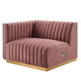 Conjure 4-Piece Channel Tufted Performance Velvet Sectional by Lefancy
