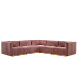 Conjure 5-Piece Channel Tufted Performance Velvet Sectional by Lefancy