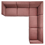 Conjure 5-Piece Channel Tufted Performance Velvet Sectional by Lefancy