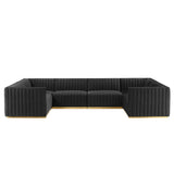 Conjure 6-Piece Channel Tufted Performance Velvet U-Shaped Sectional by Lefancy