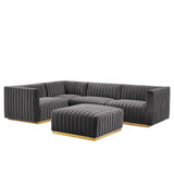 Conjure 5-Piece Channel Tufted Performance Velvet Sectional by Lefancy