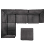 Conjure 5-Piece Channel Tufted Performance Velvet Sectional by Lefancy