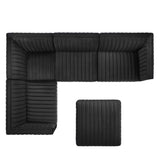 Conjure 5-Piece Channel Tufted Performance Velvet Sectional by Lefancy
