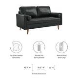 Valour Leather Loveseat by Lefancy