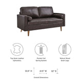 Valour Leather Loveseat by Lefancy