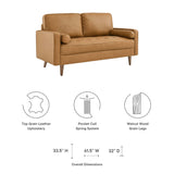 Valour Leather Loveseat by Lefancy