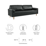 Valour 88" Leather Sofa by Lefancy