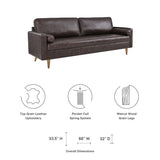 Valour 88" Leather Sofa by Lefancy