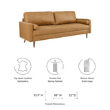 Valour 88" Leather Sofa by Lefancy