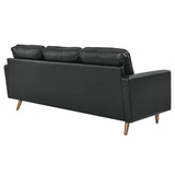 Valour 78" Leather Apartment Sectional Sofa by Lefancy
