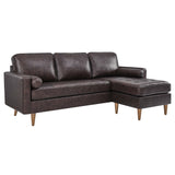 Valour 78" Leather Apartment Sectional Sofa by Lefancy