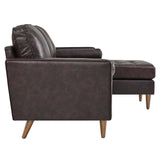 Valour 78" Leather Apartment Sectional Sofa by Lefancy