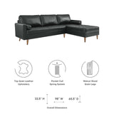 Valour 98" Leather Sectional Sofa by Lefancy