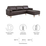 Valour 98" Leather Sectional Sofa by Lefancy
