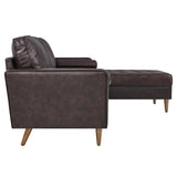 Valour 98" Leather Sectional Sofa by Lefancy