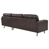 Valour 98" Leather Sectional Sofa by Lefancy