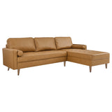 Valour 98" Leather Sectional Sofa by Lefancy