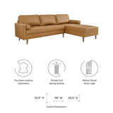 Valour 98" Leather Sectional Sofa by Lefancy