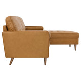 Valour 98" Leather Sectional Sofa by Lefancy