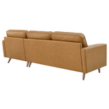 Valour 98" Leather Sectional Sofa by Lefancy