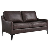 Corland Leather Loveseat by Lefancy