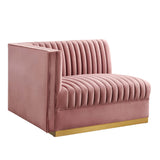 Sanguine Channel Tufted Performance Velvet Modular Sectional Sofa Left-Arm Chair by Lefancy