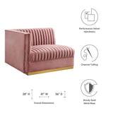 Sanguine Channel Tufted Performance Velvet Modular Sectional Sofa Left-Arm Chair by Lefancy