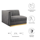 Sanguine Channel Tufted Performance Velvet Modular Sectional Sofa Left-Arm Chair by Lefancy