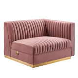 Sanguine Channel Tufted Performance Velvet Modular Sectional Sofa Right-Arm Chair by Lefancy
