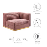 Sanguine Channel Tufted Performance Velvet Modular Sectional Sofa Right-Arm Chair by Lefancy