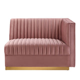 Sanguine Channel Tufted Performance Velvet Modular Sectional Sofa Right-Arm Chair by Lefancy