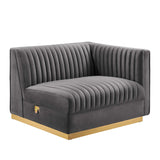 Sanguine Channel Tufted Performance Velvet Modular Sectional Sofa Right-Arm Chair by Lefancy
