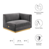 Sanguine Channel Tufted Performance Velvet Modular Sectional Sofa Right-Arm Chair by Lefancy