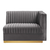Sanguine Channel Tufted Performance Velvet Modular Sectional Sofa Right-Arm Chair by Lefancy