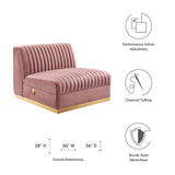 Sanguine Channel Tufted Performance Velvet Modular Sectional Sofa Armless Chair by Lefancy