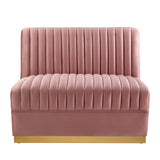 Sanguine Channel Tufted Performance Velvet Modular Sectional Sofa Armless Chair by Lefancy