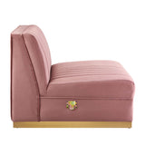 Sanguine Channel Tufted Performance Velvet Modular Sectional Sofa Armless Chair by Lefancy