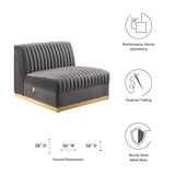 Sanguine Channel Tufted Performance Velvet Modular Sectional Sofa Armless Chair by Lefancy